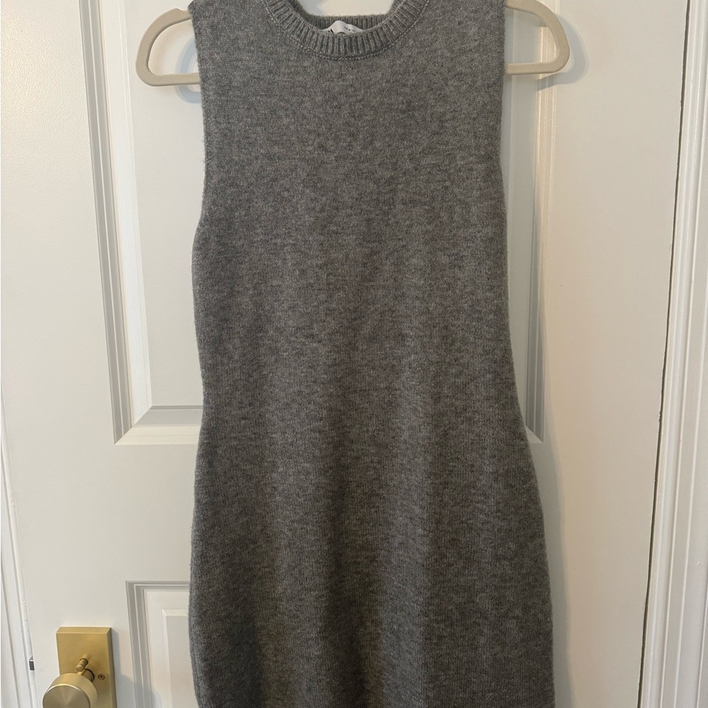 Zara Gray Sleeveless Knit Mini Dress